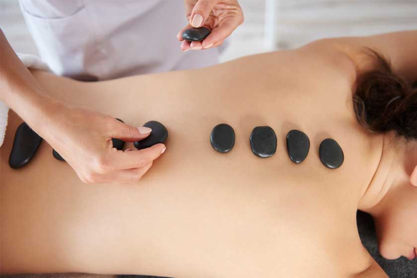 Knee Pain Physiotherapy Hot Stone Massage